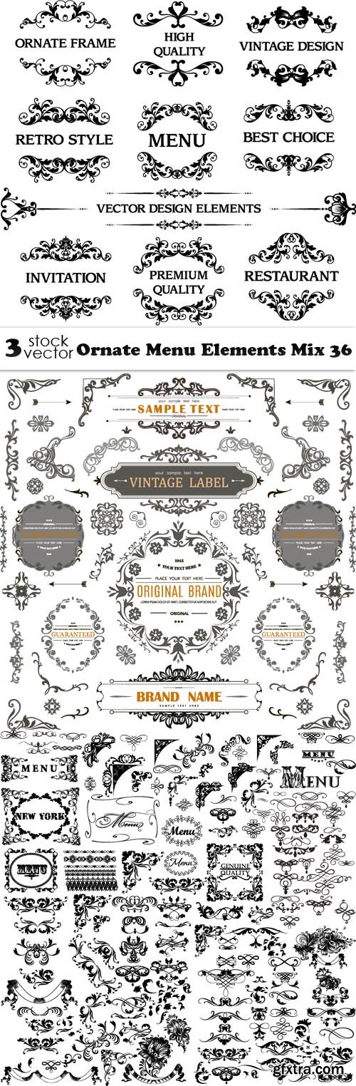 Vectors - Ornate Menu Elements Mix 36