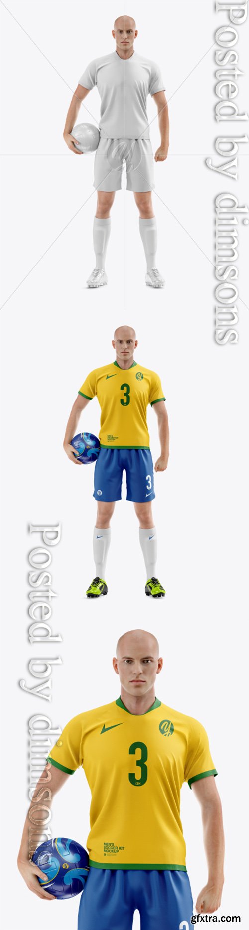Soccer Player with Ball Mockup 41187