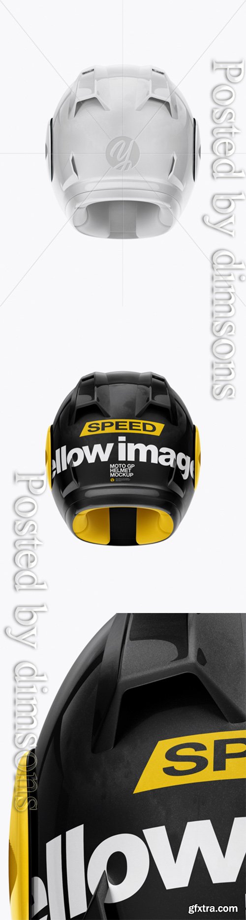 Moto GP Helmet Mockup - Back View 24952