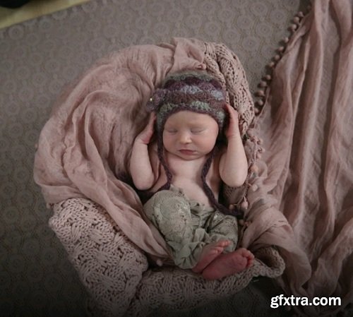 Ana Brandt - Start to Finsh Newborn Shoot: Mauve Cloth and Basket