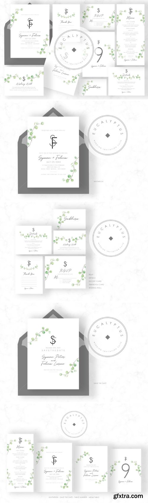 Eucalyptus Wedding Invitation Set