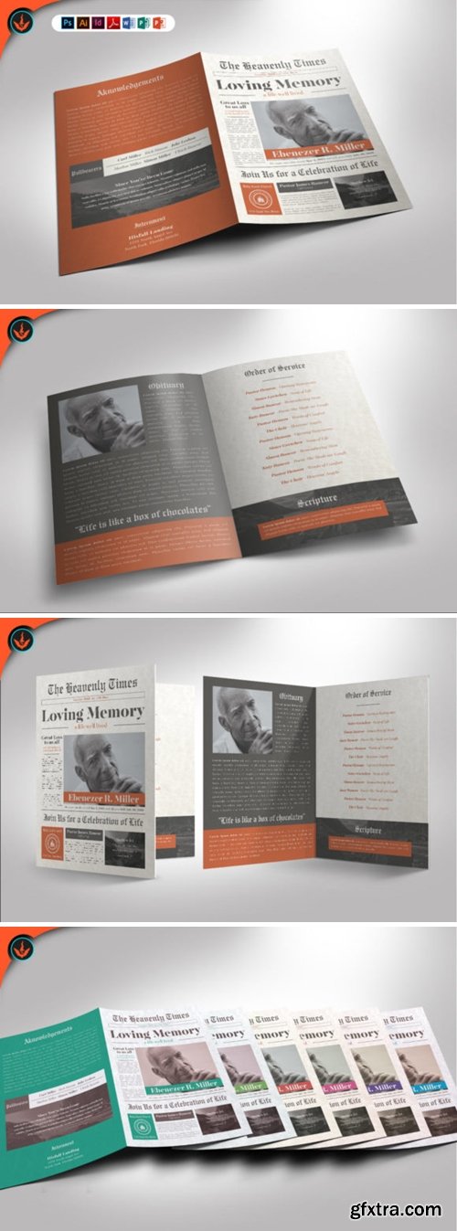 Newspaper Funeral Program Template