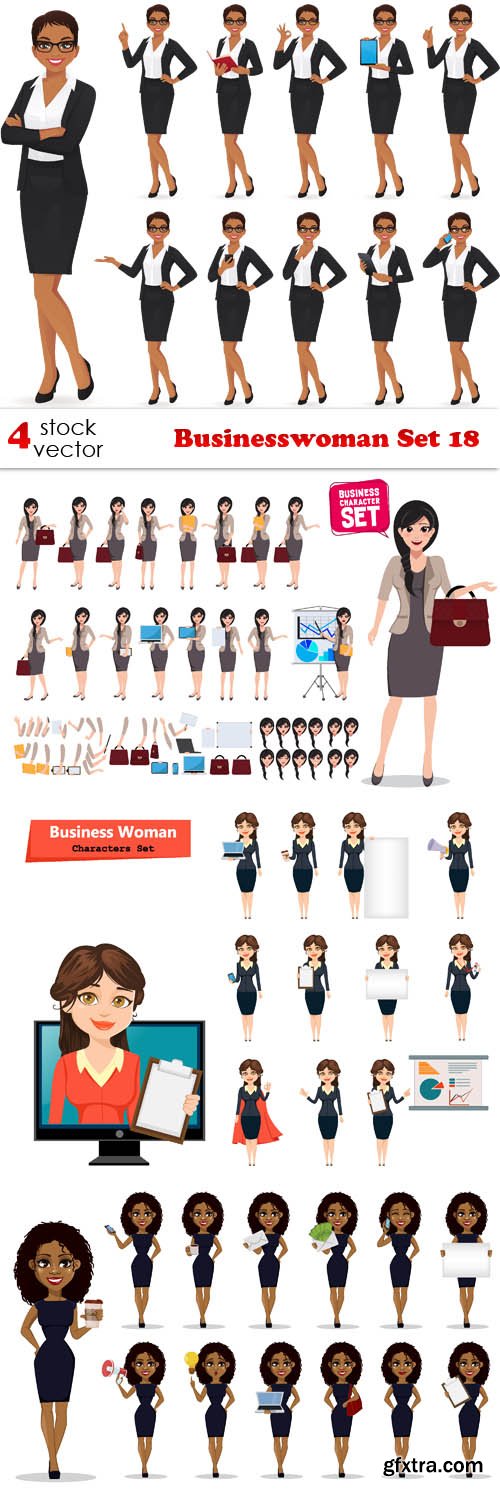 Vectors - Businesswoman Set 18