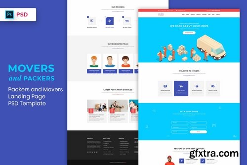 Packers and Movers - Landing Page PSD Template