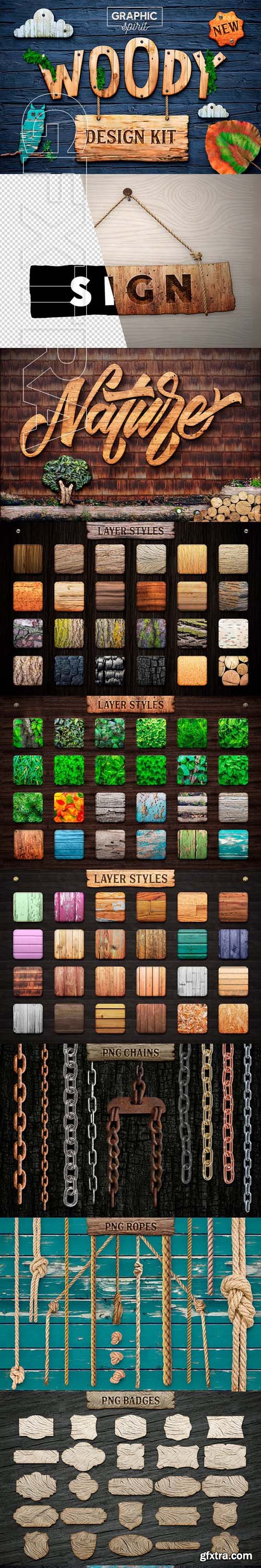 GraphicRiver - WOODY Texture Photoshop Styles KIT FULL 23551039