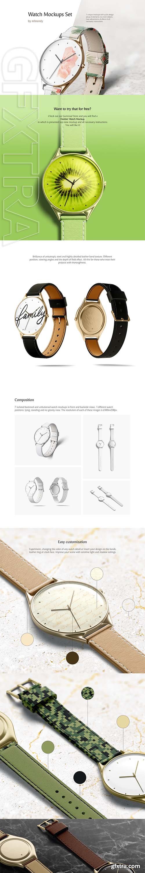 CreativeMarket - Watch Mockups Set 3764529