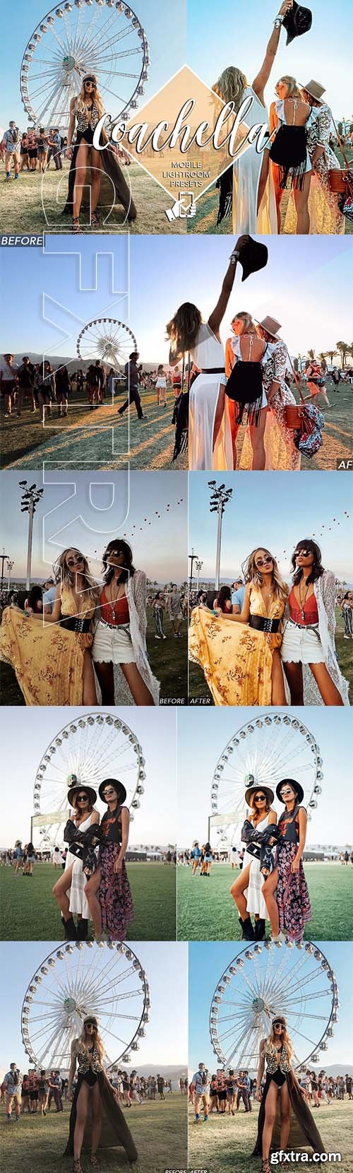 CreativeMarket - 6 Mobile Lightroom Presets Coachella 3736482