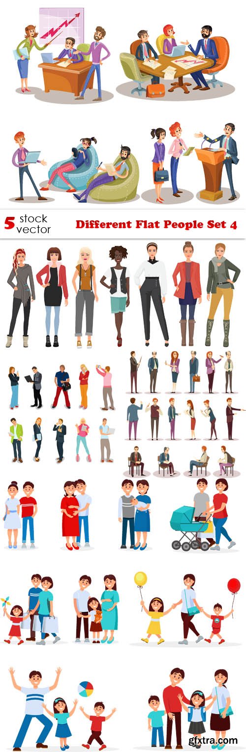 Vectors - Different Flat People Set 4