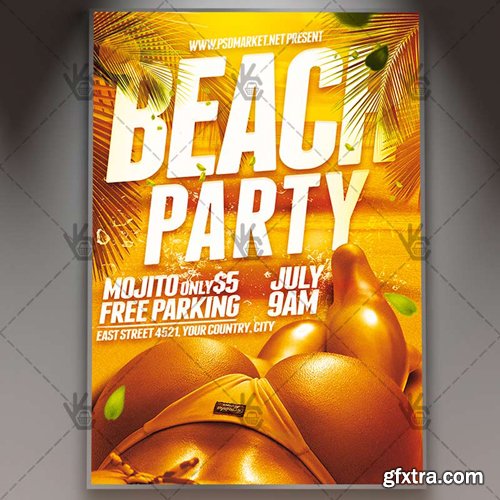 Beach Party Flyer – PSD Template