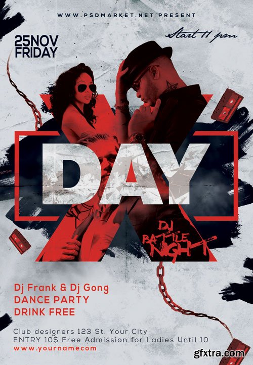 X-Day Party Flyer - PSD Template