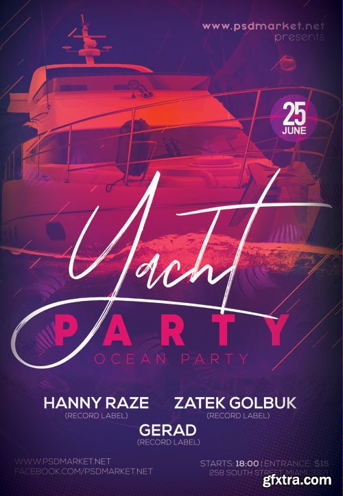 Yacht Party Flyer - PSD Template