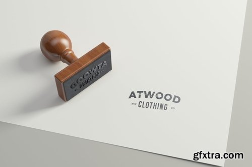 Rubber Stamp Logo Mockup - Rectangle Version