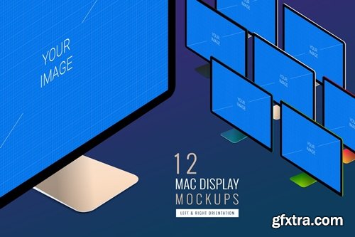 12 Mac Display Monitor PSD Mockups