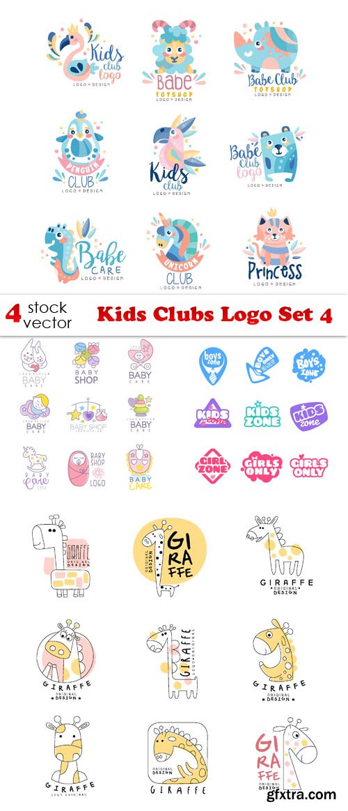 Vectors - Kids Clubs Logo Set 4