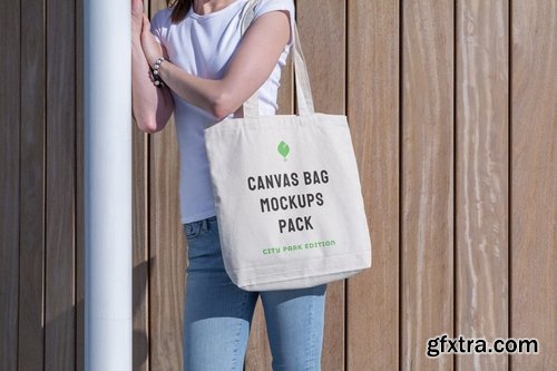 Canvas Bag Mockups Pack - City Park Edition