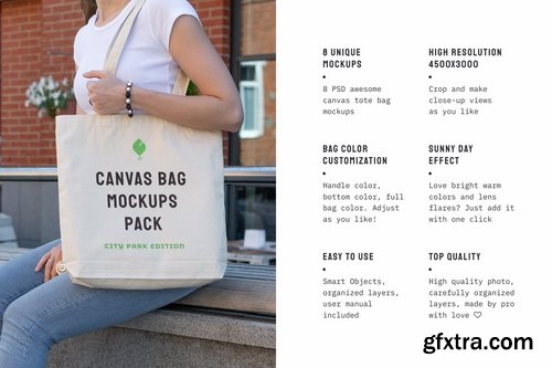 Canvas Bag Mockups Pack - City Park Edition