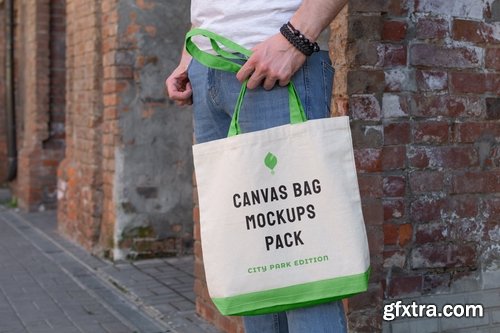 Canvas Bag Mockups Pack - City Park Edition