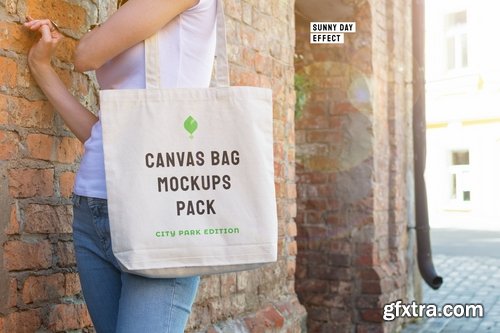 Canvas Bag Mockups Pack - City Park Edition