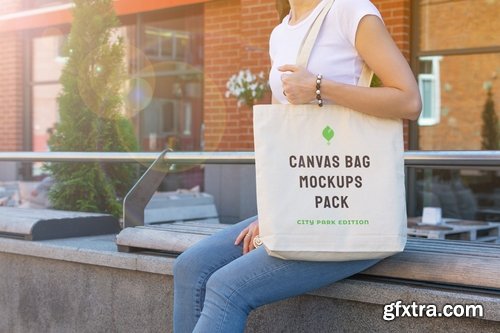 Canvas Bag Mockups Pack - City Park Edition