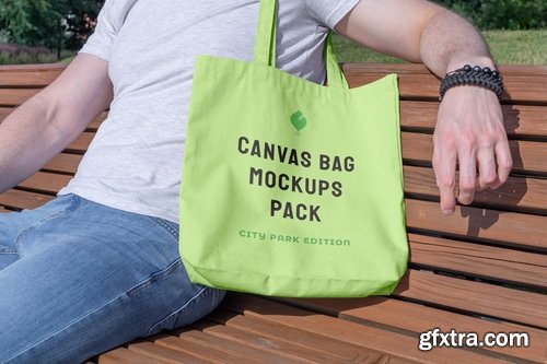 Canvas Bag Mockups Pack - City Park Edition