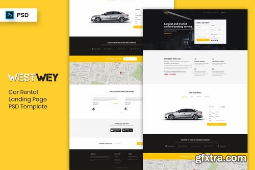 Car Rental - Landing Page PSD Template