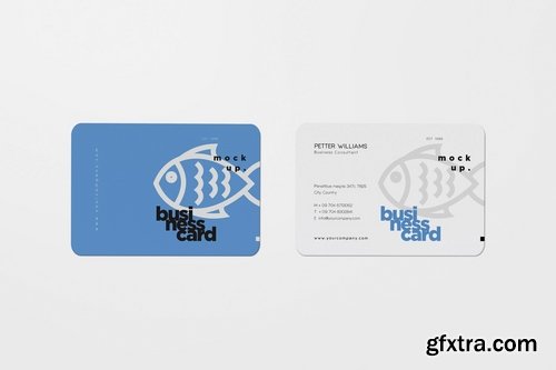 Round Corner Visiting Card Mockups