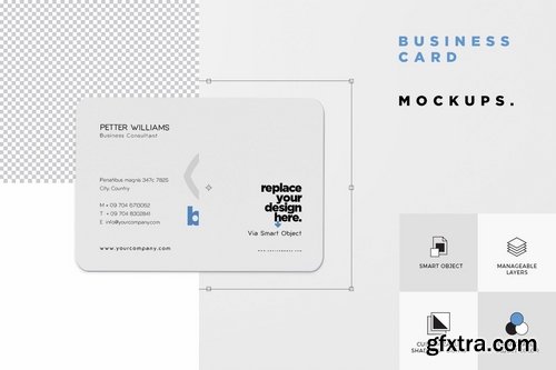 Round Corner Visiting Card Mockups