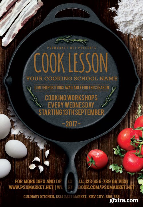 COOK LESSON – PREMIUM FLYER PSD TEMPLATE