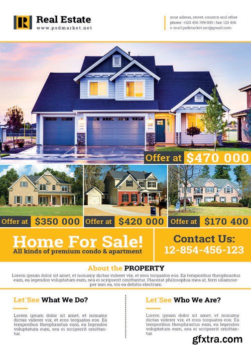 REAL ESTATE – A4 FLYER PSD TEMPLATE + INDESIGN