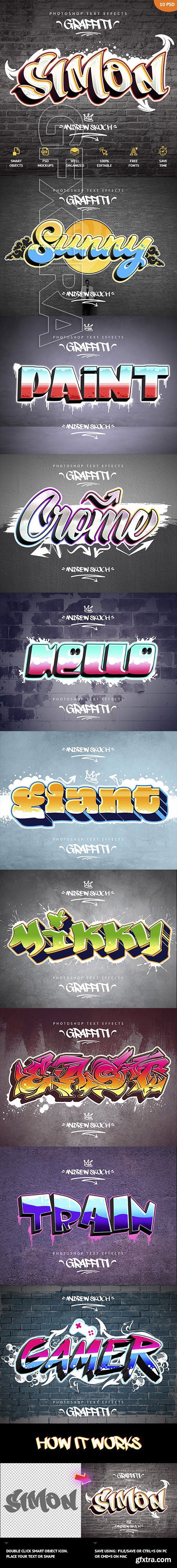 GraphicRiver - Graffiti Text Effects - 10 PSD 23797200