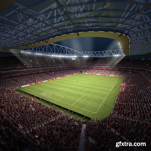 Soccer Stadium with Animated Fans