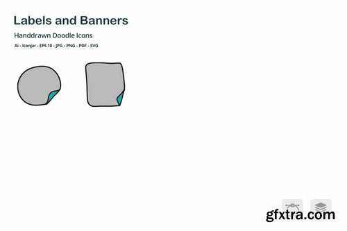 Labels and Banners Handdrawn Doodle Icons