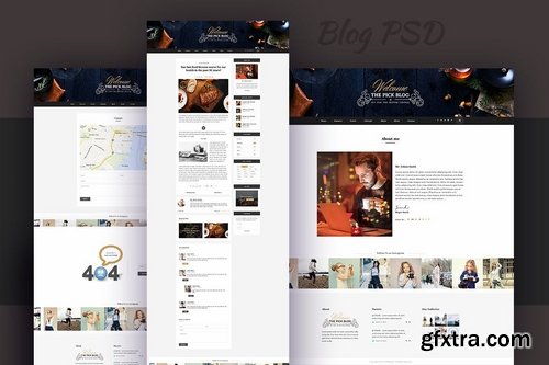 Pick - Creative Food Blog Design PSD Template