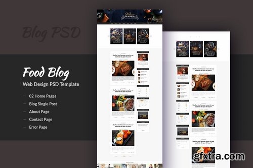 Pick - Creative Food Blog Design PSD Template