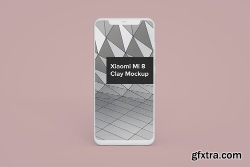 Xiaomi Mi 8 Clay Android Phone Mockup