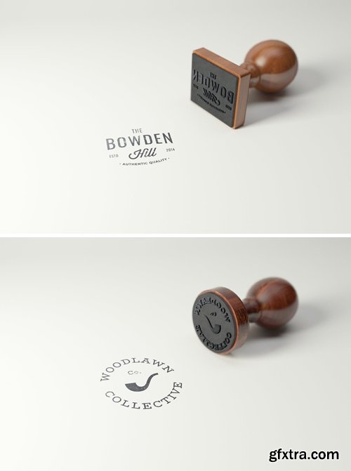 Rubber Stamp Logo Mockup