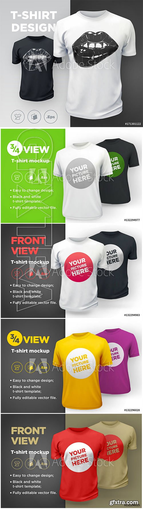 Men's t-shirt with short sleeve mockup vector illustration