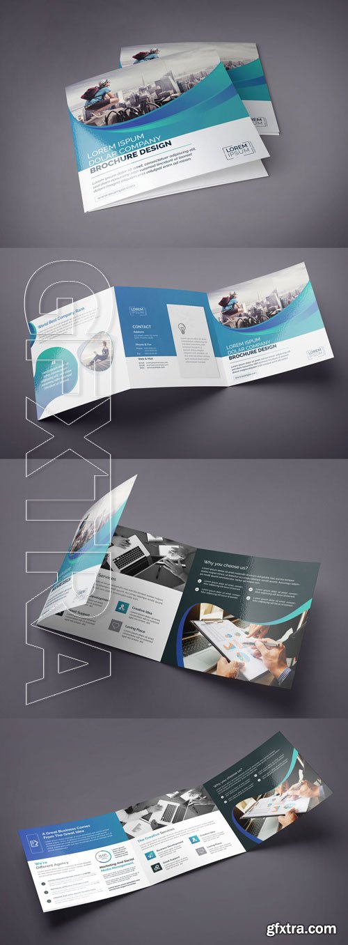 Square Tri-Fold Brochure Layout 224901047