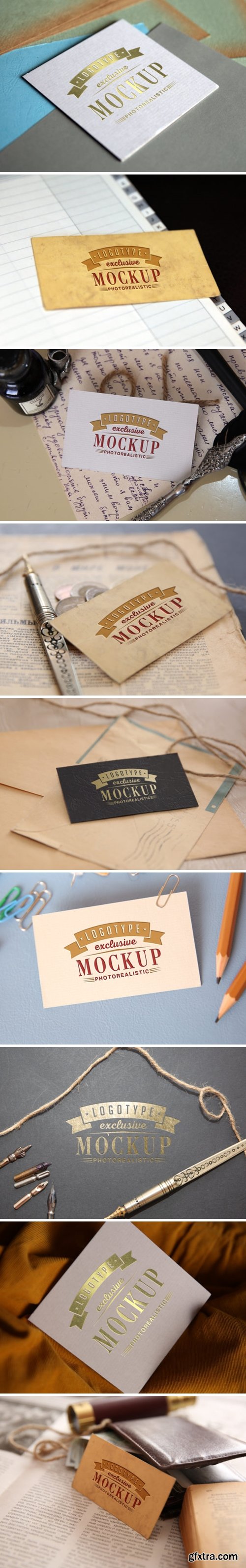 Realistic Mock-ups on Vintage Background 3