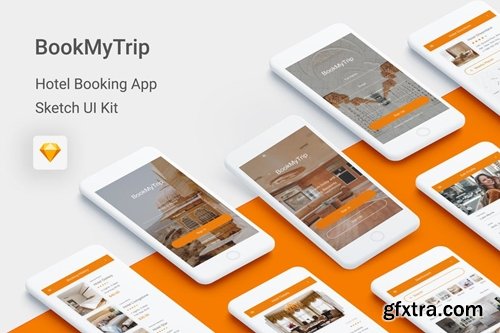 BookMyTrip - Hotel Booking UI Kit for Sketch