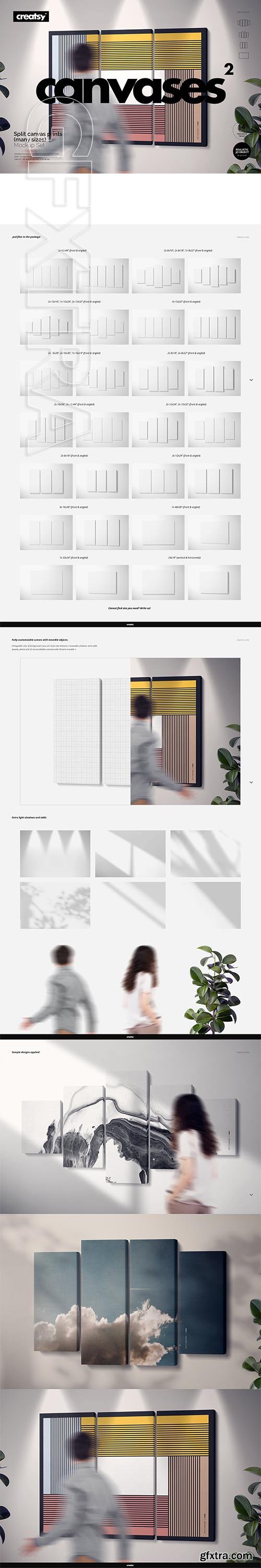 CreativeMarket - Split Canvas Prints Mockup Set 3737042