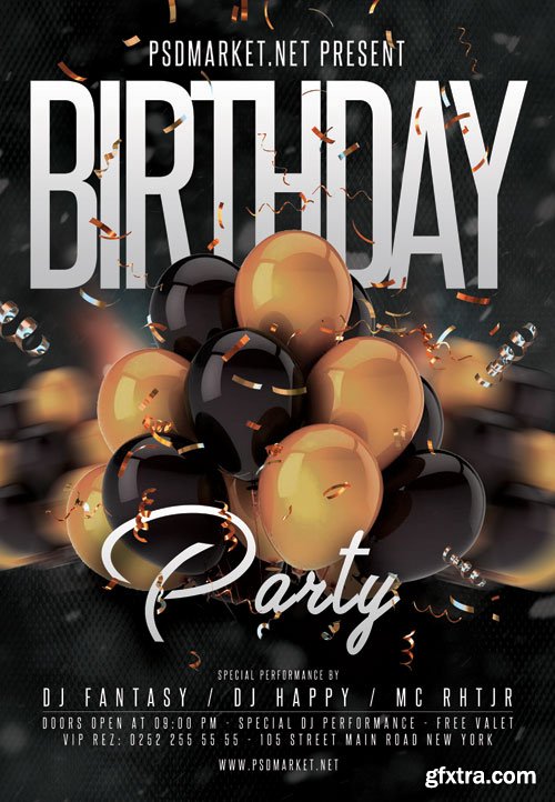 Birthday Event Flyer – PSD Template