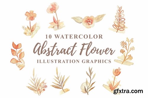 10 Watercolor Abstract Flower Illustration