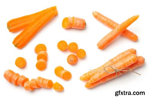 Baby Carrots Topview Isolated - 5xJPGs