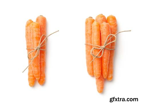 Baby Carrots Topview Isolated - 5xJPGs