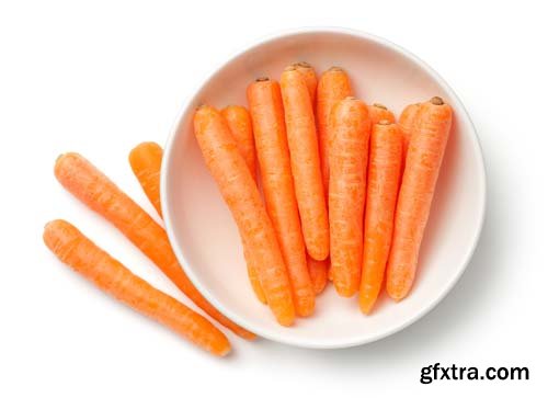 Baby Carrots Topview Isolated - 5xJPGs