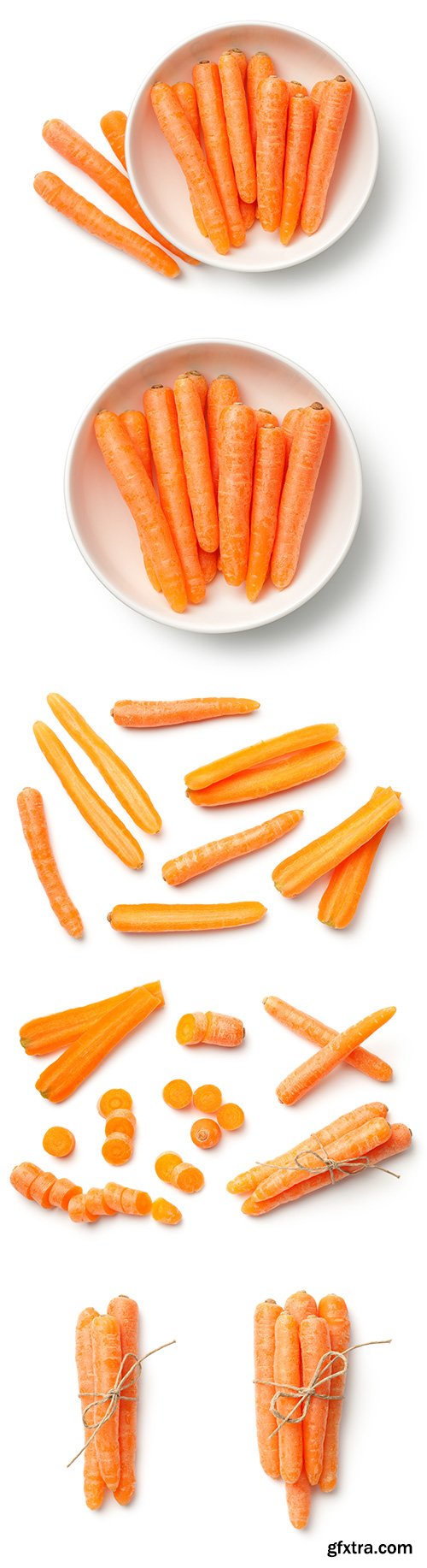 Baby Carrots Topview Isolated - 5xJPGs