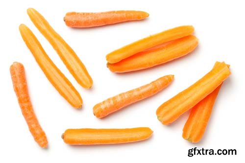 Baby Carrots Topview Isolated - 5xJPGs