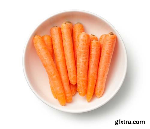 Baby Carrots Topview Isolated - 5xJPGs