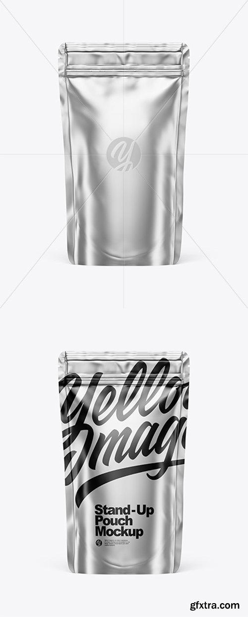 Metallic Stand Up Pouch W/ Zipper Mockup 43384